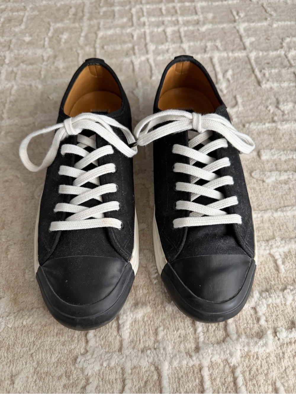 The Office of Angela Scott El Capitan Black Lace-Up Sneakers Size 8 / EU 38